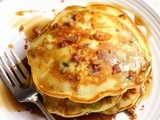 Bacon and Avocado Pancakes with Maple Syrup