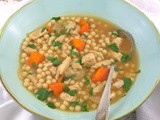 Lebanese Chicken and Couscous Soup (Moghrabieh Soup) #SoupSwappers