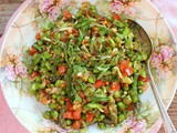 Pesto Salad with Asparagus, Tomato and Pine Nuts