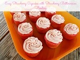 Easy Strawberry Cupcakes with Strawberry Buttercream Frosting