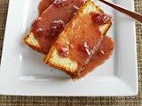 Greek Yogurt Pound Cake with White Chocolate Strawberry Sauce