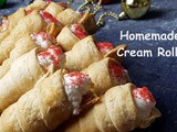 Christmas Special: Eggless Cream Rolls with Homemade Puff Pastry Sheets