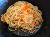 Spaghetti con peperoni snack