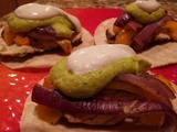Grilled Cilantro Chicken Fajitas with Avocado and Spiced Yogurt Sauce