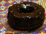 Chocolate Bundt cake topped with Chocolate Ganache