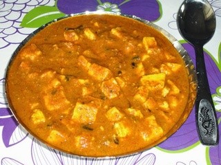 Paneer Masala with Cashew Nuts and Milk Gravy
