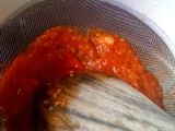 Italian tomato passata made with a sieve