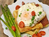 Cheesy Cornmeal Waffles with Fried Eggs #SecretRecipeClub