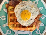 Hash Brown Waffles with Bacon & Eggs #BrunchWeek