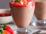 Chocolate Panna Cotta with Fresh Strawberry Topping