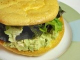 Chicken, Avocado, Egg Salad on a Bogus Bun