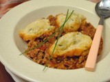 No Bean Turkey Chili with Cheesy Chive Dumplings