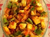 Paneer And Capsicum Stir Fry / Cottage Cheese and Green Bell Pepper Stir Fry
