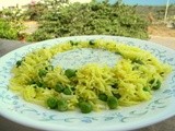 Peas pulao with spinach raita Peas pulao