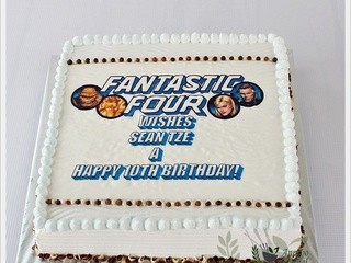 Birthday Cake - Fantastic Four & Hazelnut Chocolate Cake