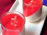 Vanilla Coconut Panna Cotta with Pomegranate Jelly