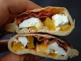 Calzone salame feta e peperoni impasto senza lievito