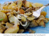 Carciofi e patate con scamorza in padella