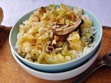 Riso con verza e funghi