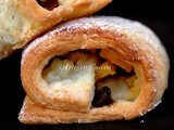 Strudel pesche e cioccolato con pasta sfoglia senza pieghe