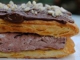 Torta millefoglie con gelato al cioccolato e nutella