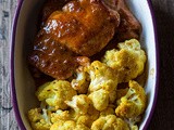 Buttery Maple-Mustard Chicken Thighs w/ Roasted Curry Cauliflower