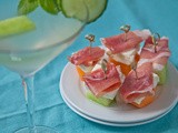 Cool off with a Cucumber-Melon Martini & Prosciutto-Melon-Feta Bites