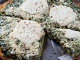 Spinach Artichoke Ricotta Pizza with Parmesan Garlic Cauliflower Crust