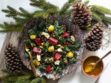 Winter Holiday Salad w/ Kale, Beets + Brussels