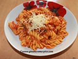 Fusili pasta with vegetables cooked in Instant Pot