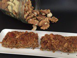 Nutty flapjacks with mixed nuts, mixed seeds and citrus flavoured honey