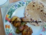 Stuffed vegetables (Bheralu Shak ) in the microwave