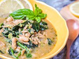 30 Min Vegan Orzo Kale White Bean Soup with Pesto {gf}