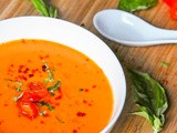 Creamy Vegan Roasted Red Pepper Soup with Tahini {gf}