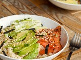 Japanese Smoked Salmon and Avocado Rice Bowls
