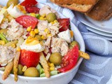 Spanish Mixed Salad with Tuna, Pickled Asparagus, Corn and Olives {gf, df}