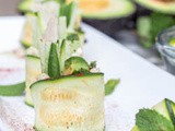 Zucchini Rolls with Hummus, Chicken, Mint and Avocado {gf, df}