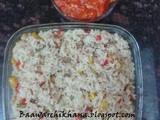 Baked mexican rice with tomato sauce