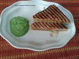 Grilled veg sandwich with capsicum chutney
