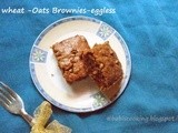 Whole Wheat Flour &Oats Brownies -Eggless | Eggless Baking