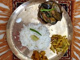 Ilish Beguner Jhol - Hilsa Fish Curry with Eggplant