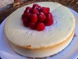 Yogurt Cheesecake with Fresh Raspberries