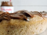 Banana Bread Baked Doughnuts topped with Nutella