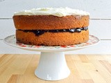 Lime Infused Victoria Sponge with Blueberry Jam