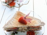 Nutella and Peanut Butter Club Sandwich