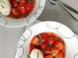 Strawberries in Rosè Syrup with Sweet Goats Cheese