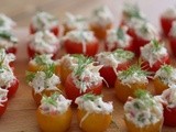 Easy Make Ahead Hors d’oeuvre ~ Crab Stuffed Cherry Tomatoes