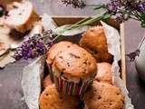 Eggless Lavender Berry Muffins