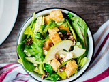 Apple Feta and Candied Pecan Salad with Sourdough Croutons