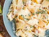 Creamy Leek and Pancetta Pappardelle for Two